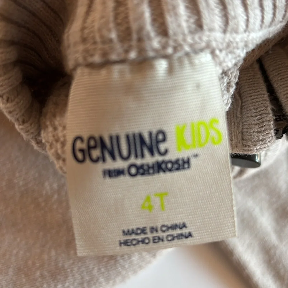 Gray Toddler Zip up Sweater Boys 4T Grandpa Cardigan Zip Up light Gray Sweater